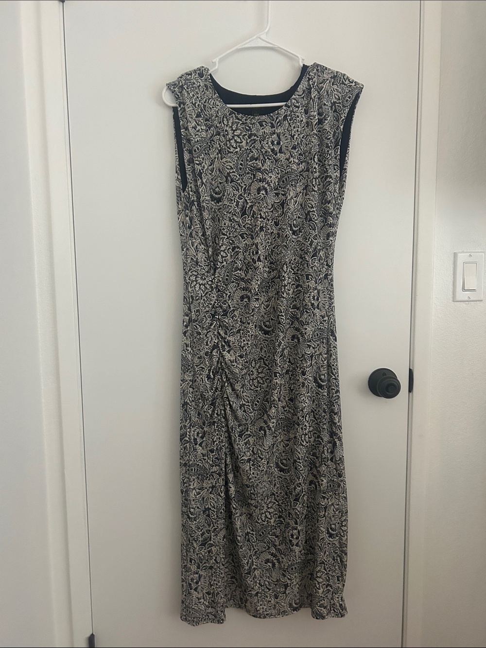 Ann Taylor Factory Black and White Paisley Maxi Dress
